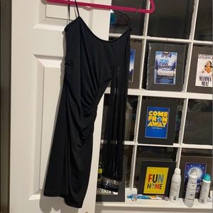 Ruby Rox Fitted One Arm / Shoulder Black Dress